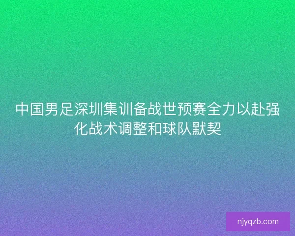 中国男足深圳集训备战世预赛全力以赴强化战术调整和球队默契